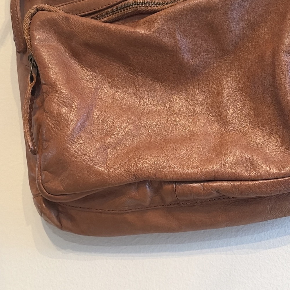 Cochor Brown Genuine Leather Multi Pocket Crossbody Bag Organizer Purse - Picture 7 of 16